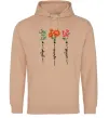 Женская толстовка (худи) Квіти Добро Щастя Любов Песочный фото
