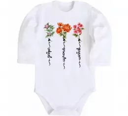 Детский боди Квіти Добро Щастя Любов Белый фото