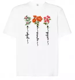 Футболка Оверсайз Мозок з квітами Чорний фото