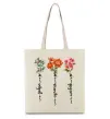 Еко-сумка Квіти Добро Щастя Любов Бежевий фото