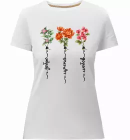 Жіноча преміум футболка Мозок з квітами Чорний фото