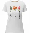 Жіноча преміум футболка Квіти Добро Щастя Любов Білий фото