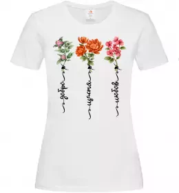 Женская футболка Квіти Добро Щастя Любов Белый фото
