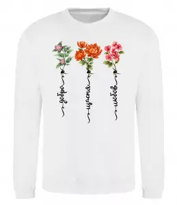 Світшот Мозок з квітами Чорний фото