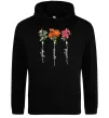 Чоловіча толстовка (худі) Квіти Добро Щастя Любов Чорний фото