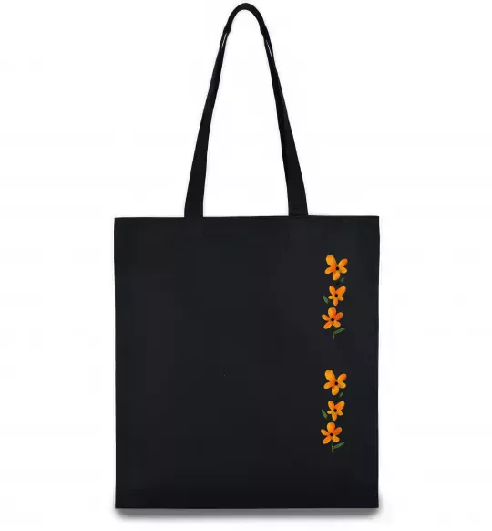 Эко-сумка Квіти помаранчеві Черный фото