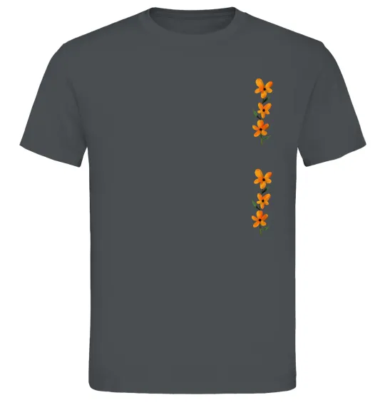 Чоловіча футболка Квіти помаранчеві Графіт фото