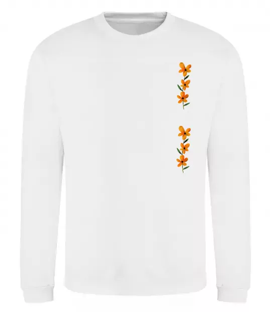 Світшот Квіти помаранчеві Білий фото