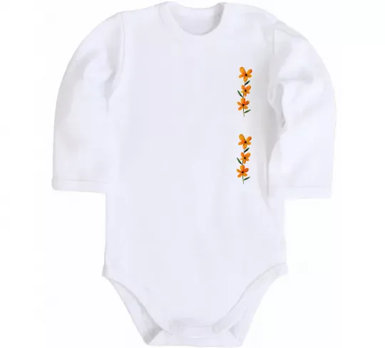 Детский боди Квіти помаранчеві Белый фото