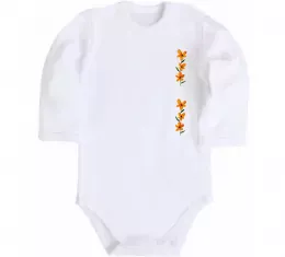 Детский боди Квіти помаранчеві Белый фото