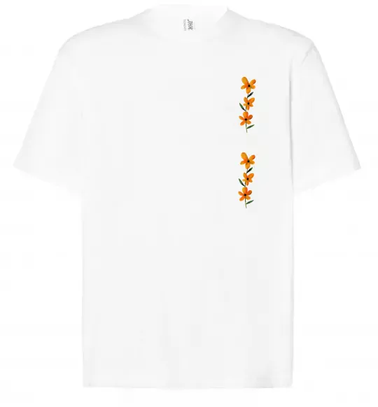 Футболка Оверсайз Квіти помаранчеві Белый фото
