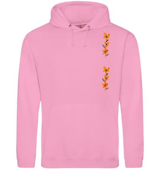 Жіноча толстовка (худі) Квіти помаранчеві Рожевий фото