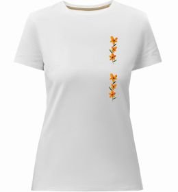 Женская премиум футболка Квіти помаранчеві Женская премиум футболка Квіти помаранчеві