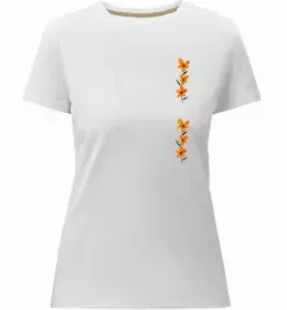 Жіноча преміум футболка Мозок з квітами Чорний фото