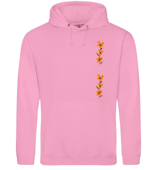 Мужская толстовка (худи) Квіти помаранчеві Розовый фото