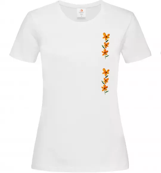 Женская футболка Квіти помаранчеві Белый фото