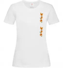 Женская футболка Квіти помаранчеві Белый фото