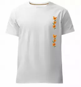 Чоловіча преміум футболка Квіти ВИШИВКА Білий фото