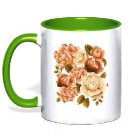 Чашка з кольоровою ручкою Троянди Чашка з кольоровою ручкою Троянди