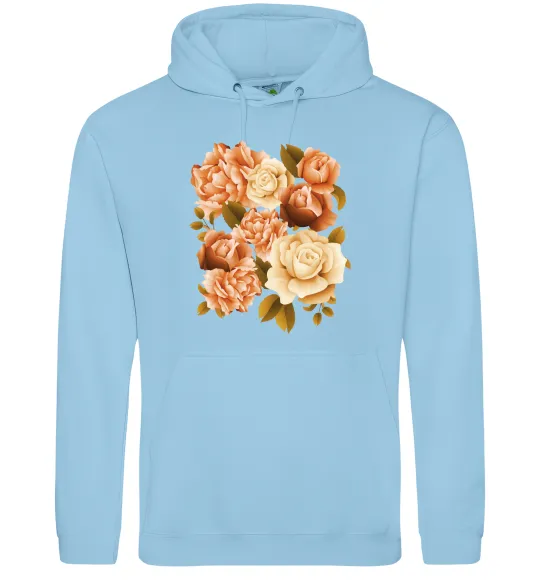 Женская толстовка (худи) Троянди Голубой фото