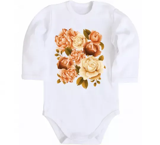 Дитячий бодік Троянди Білий фото