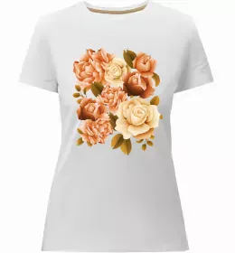 Жіноча преміум футболка Троянда ЧБ ВИШИВКА Білий фото