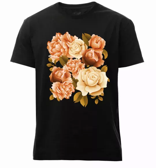 Мужская премиум футболка Троянди Черный фото