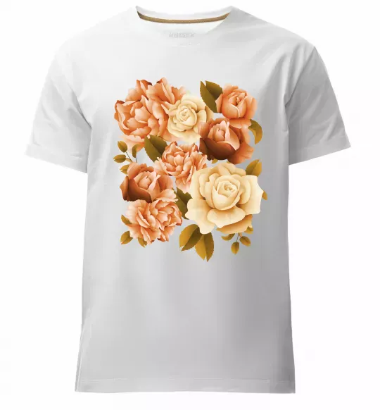 Мужская премиум футболка Троянди Белый фото
