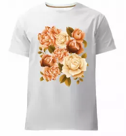 Чоловіча преміум футболка Квіти ВИШИВКА Білий фото