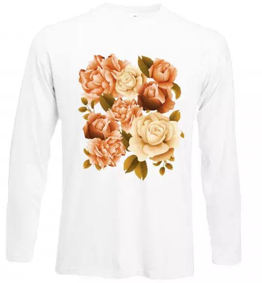 Лонгслів Троянди Білий фото