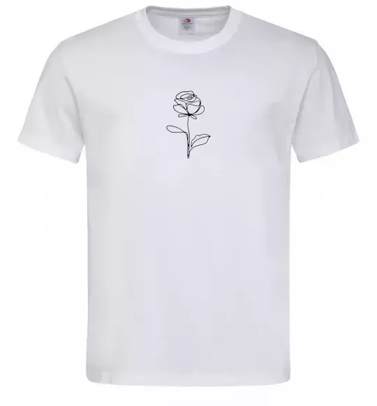 Мужская футболка Троянда ЧБ ВИШИВКА Белый фото