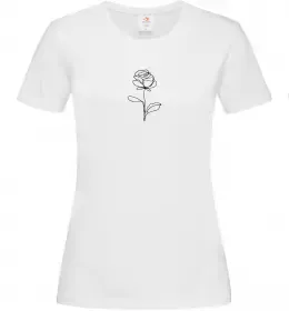 Женская футболка Троянда ЧБ ВИШИВКА Белый фото