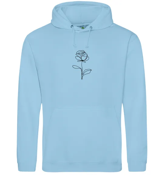 Жіноча толстовка (худі) Троянда ЧБ ВИШИВКА Блакитний фото