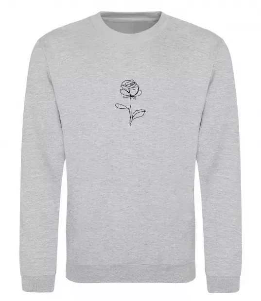 Свитшот Троянда ЧБ ВИШИВКА Серый меланж фото