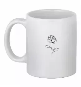 Чашка керамічна Мозок з квітами Білий фото