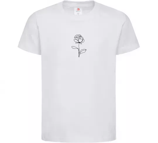 Дитяча футболка Троянда ЧБ ВИШИВКА Білий фото