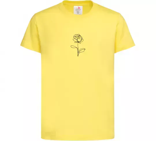 Дитяча футболка Троянда ЧБ ВИШИВКА Лимонний фото