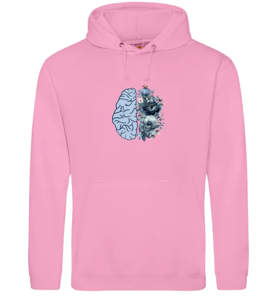 Жіноча толстовка (худі) Мозок з квітами Рожевий фото