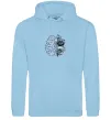 Жіноча толстовка (худі) Мозок з квітами Блакитний фото