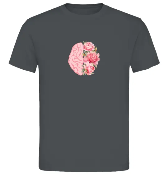 Чоловіча футболка Мозок квіти Графіт фото