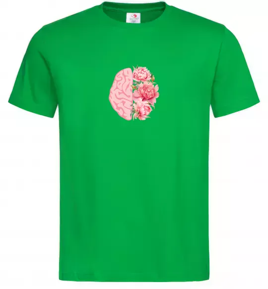 Чоловіча футболка Мозок квіти Зелений фото