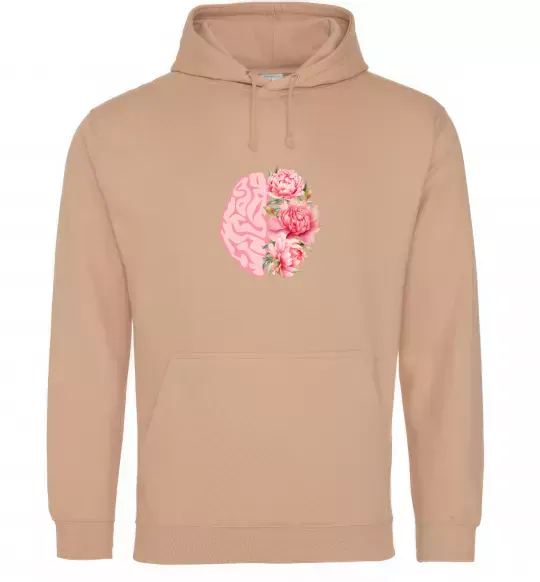 Мужская толстовка (худи) Мозок квіти Песочный фото