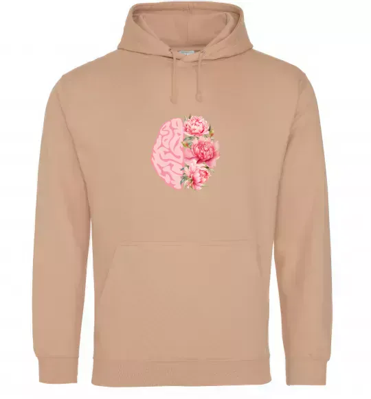 Женская толстовка (худи) Мозок квіти Песочный фото