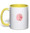 Чашка с цветной ручкой Мозок квіти Солнечно желтый Чашка с цветной ручкой Мозок квіти Солнечно желтый фото