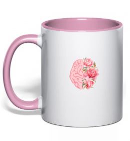 Чашка з кольоровою ручкою Мозок квіти Чашка з кольоровою ручкою Мозок квіти