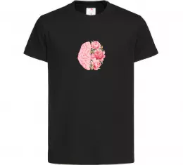Детская футболка Мозок квіти Черный фото