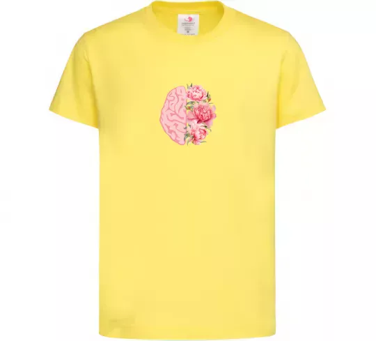 Детская футболка Мозок квіти Лимонный фото