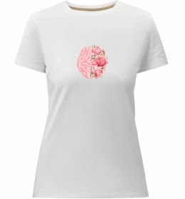 Женская премиум футболка Мозок квіти