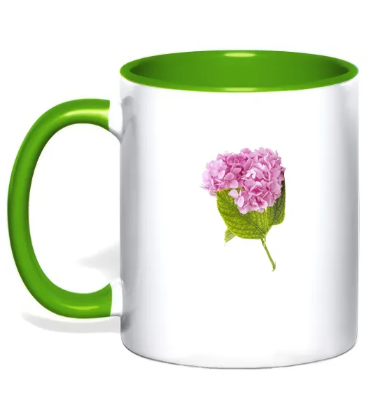 Чашка з кольоровою ручкою Гортензії 1 Лаймовий фото