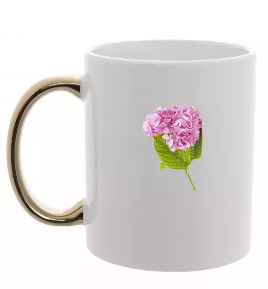 Чашка с цветной ручкой Гортензії 1 Золото фото